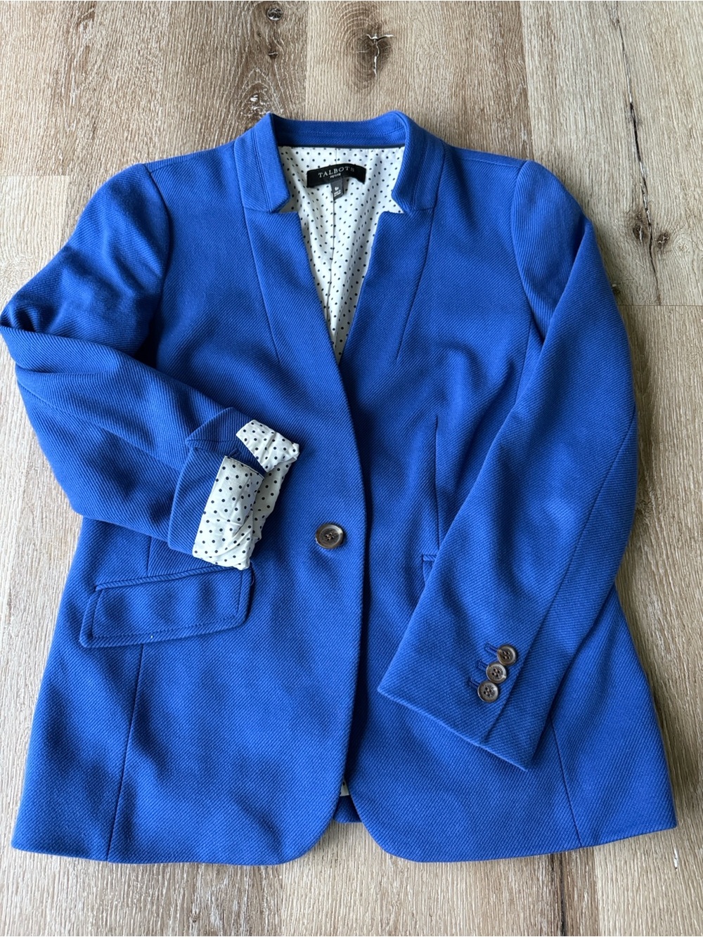 Talbots Women's Blue Single-Button Blazer petite